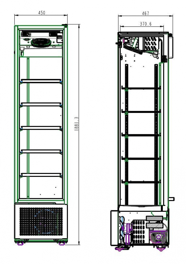 Glastürkühlschrank 221 l – schwarz, LED, abschließbar Glastürkühlschrank 221 l – schwarz, LED, abschließbar