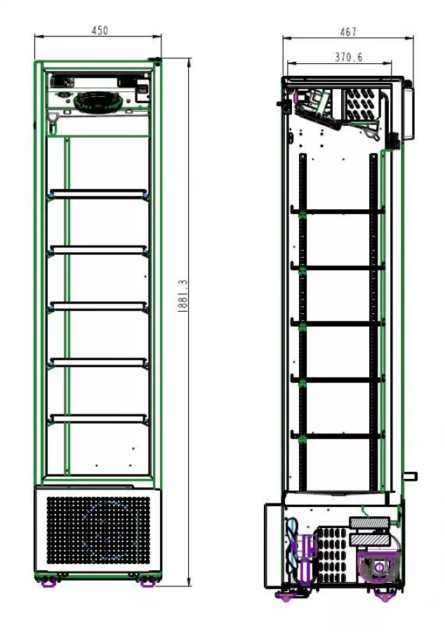 Glastürkühlschrank 221 l – schwarz, LED, abschließbar Glastürkühlschrank 221 l – schwarz, LED, abschließbar