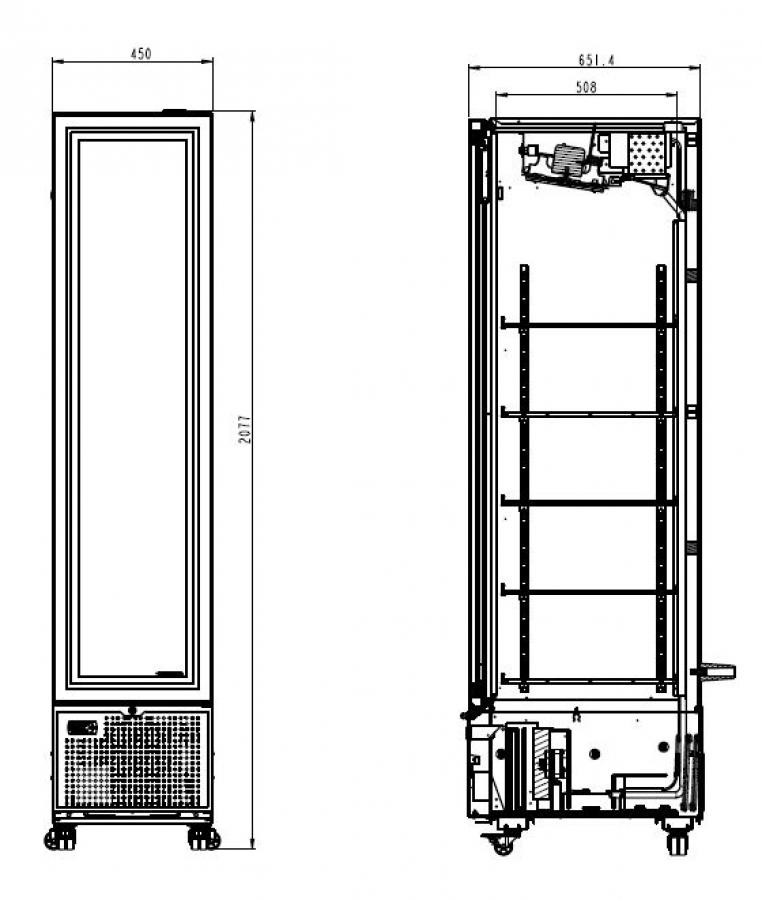 Glasdeurkühlschrank 348 l – zwart, LED, afsluitbaar