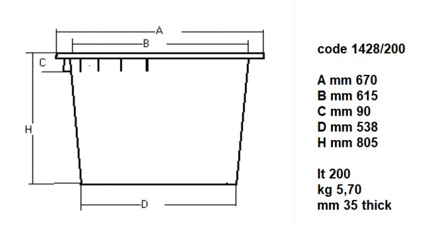 Abfallbehälter 200L Abfallbehälter 200L