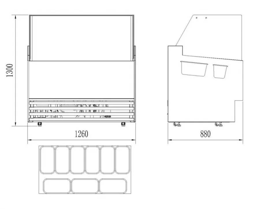 Speiseeisvitrine Phuket 9x5L – LED & Umluft – 285 L Eis-Theke Speiseeisvitrine Phuket 9x5L – LED & Umluft – 285 L Eis-Theke