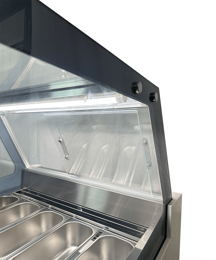 Speiseeisvitrine Komodo 6x5L – Kompakte Eistheke, Umluft – 189 L