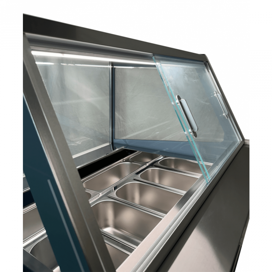Speiseeisvitrine Phuket 9x5L – LED & Umluft – 285 L Eis-Theke