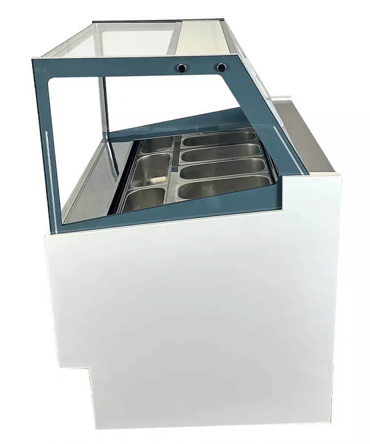 Speiseeisvitrine Komodo 6x5L – Kompakte Eistheke, Umluft – 189 L Speiseeisvitrine Komodo 6x5L – Kompakte Eistheke, Umluft – 189 L