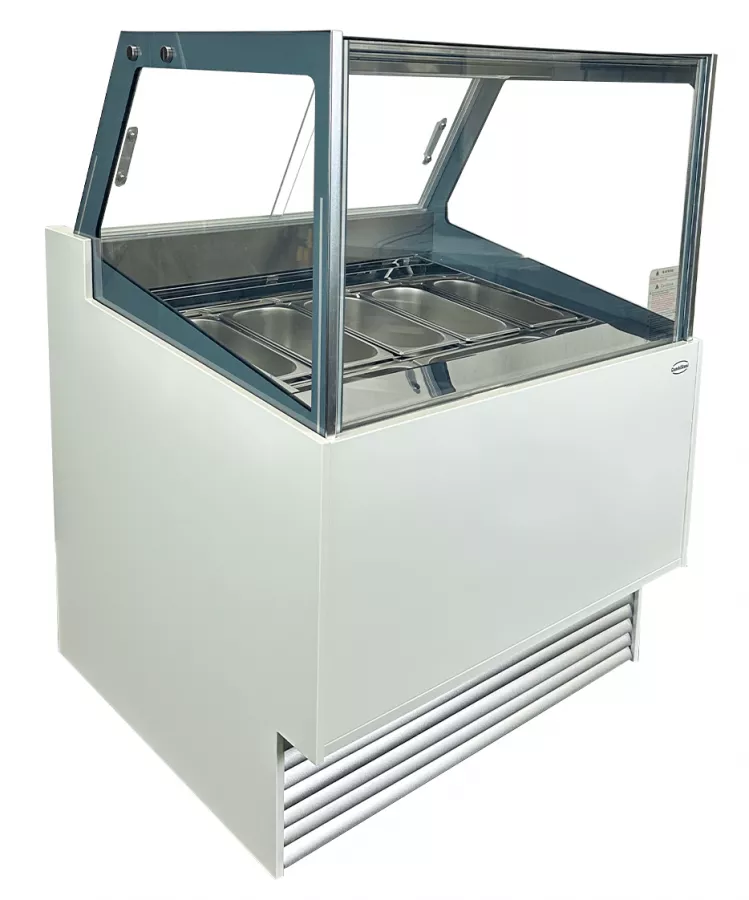 Speiseeisvitrine Komodo 6x5L – Kompakte Eistheke, Umluft – 189 L Speiseeisvitrine Komodo 6x5L – Kompakte Eistheke, Umluft – 189 L