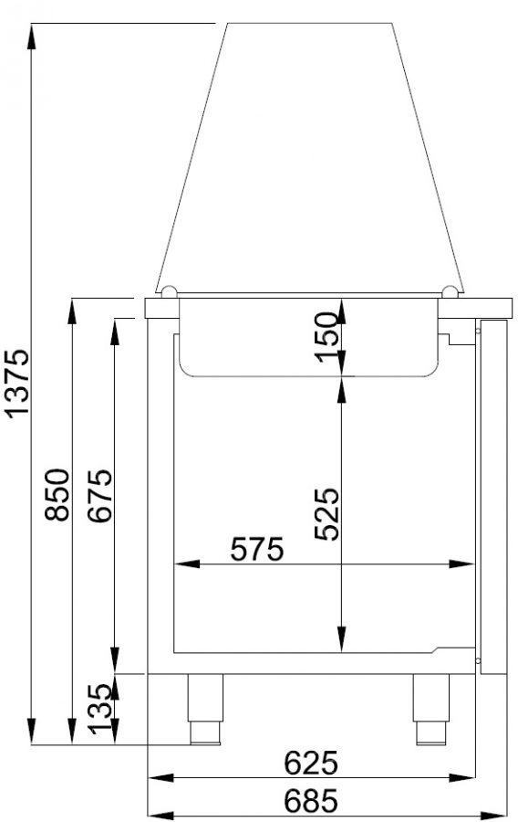 Saladette 3 Türen 4X 1/1Gn Behälter