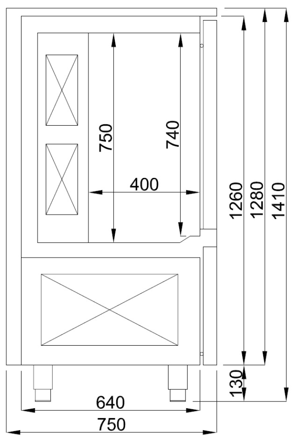 Snelle koeler roestvrij staal 10 x 1/1 GN