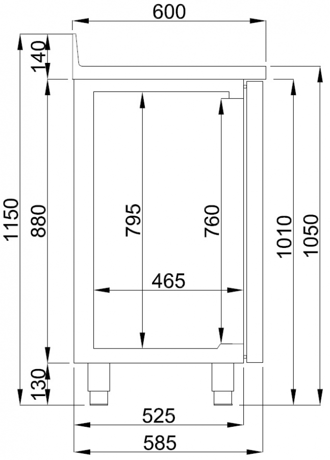 Kühltisch 600 mit 3 Türen
