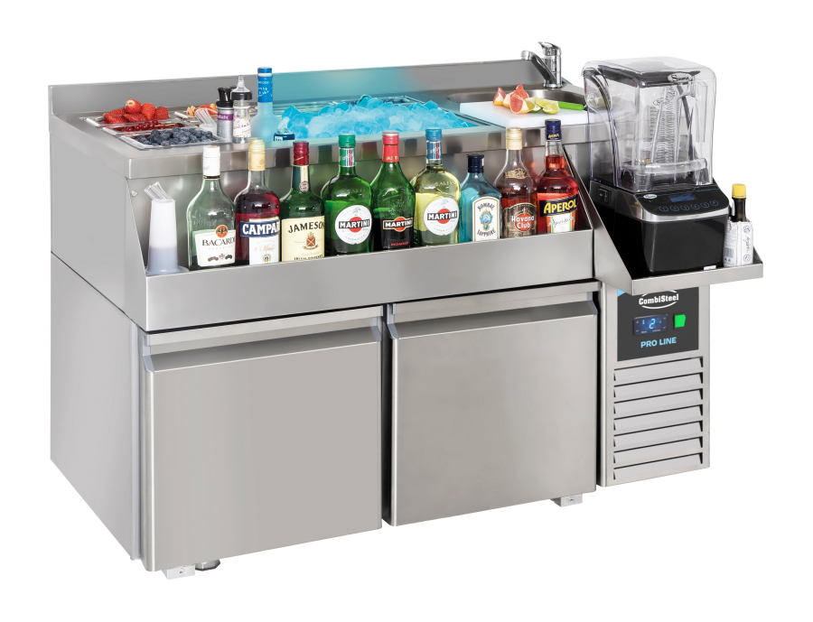 Koeltafel met cocktailbar-standaard – 2 deuren – 180 l