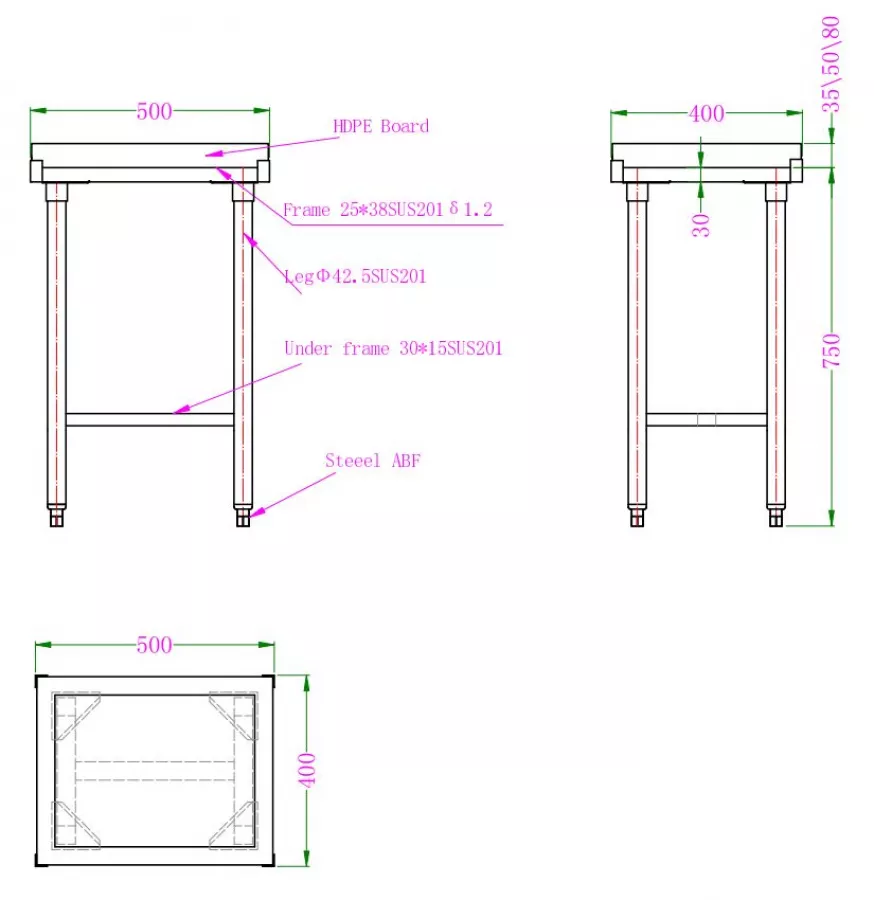Hackblock Aus Polyethylen 80Mm Dicke