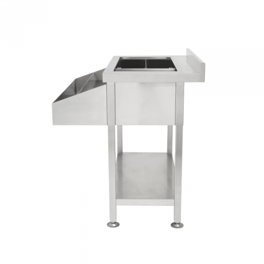 Cocktailbarstation Edelstahl 900 mm mit Speed Rail & Eisschale – Kompakte Barstation