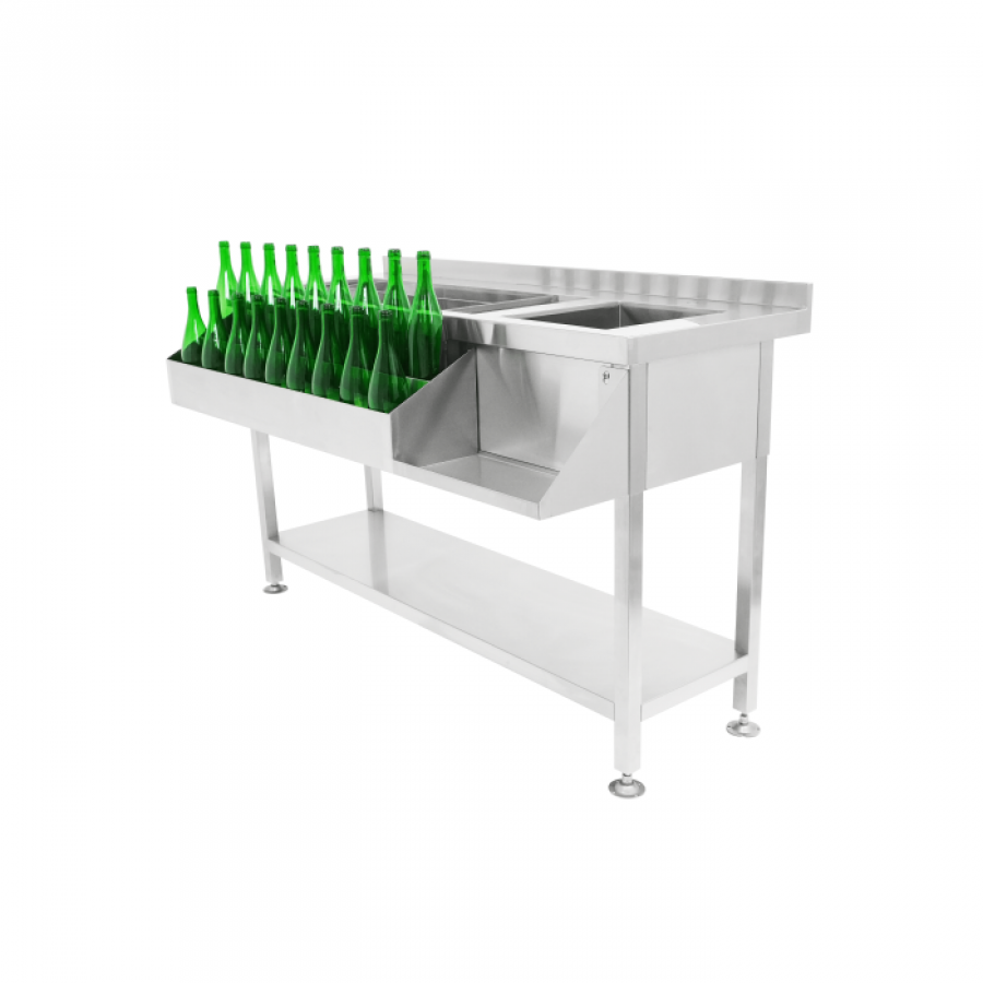 Cocktailbarstation Edelstahl 1400 mm mit Speed Rail & Eisschale – Profi Barlösung