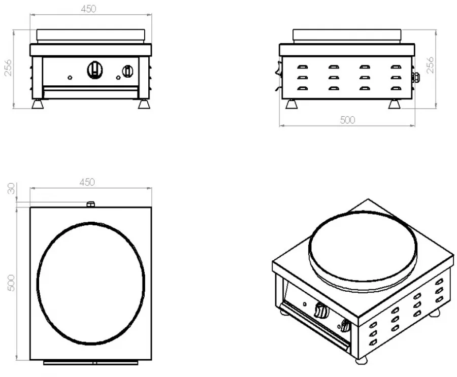 Crepe Geräte 1 Platte