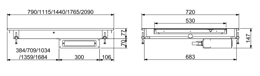 Einbau Heizplatte Keramik 3/1 - Schwarz