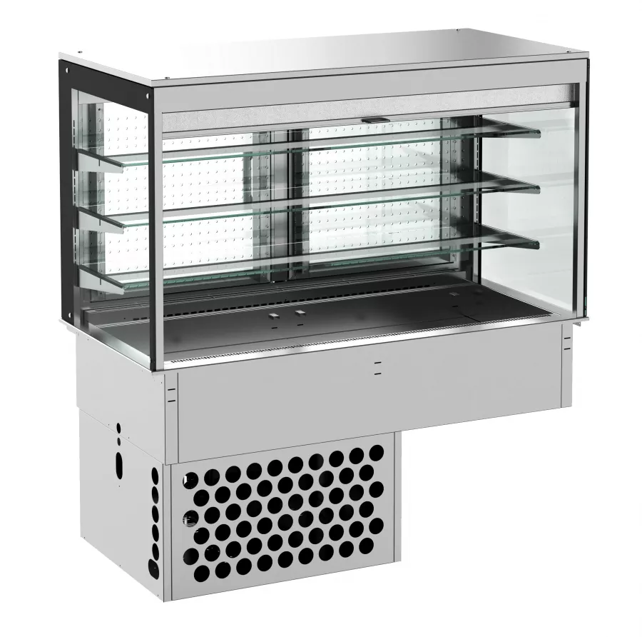 Einbaukühlvitrine Eckig Mit Rollvorhang 3/1 Gn