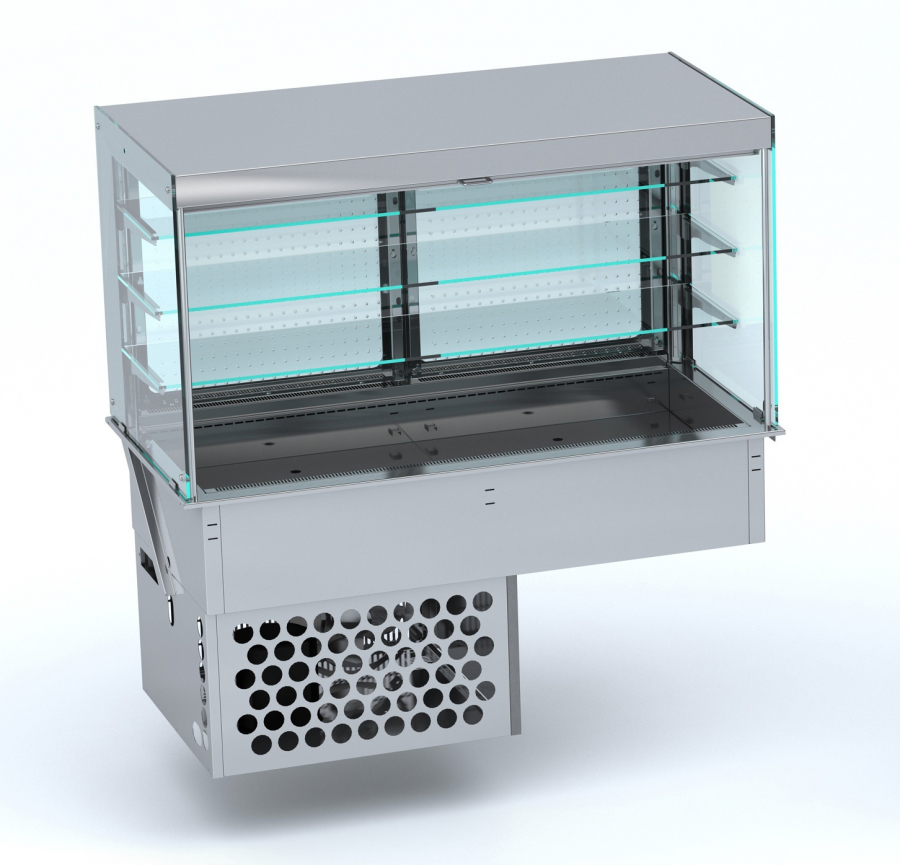 Einbaukühlvitrine Eckig Mit Rollvorhang 4/1 Gn