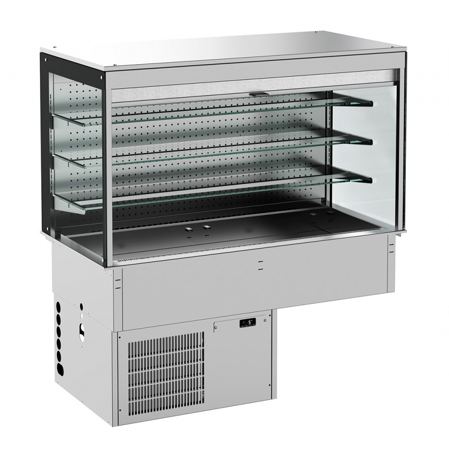Inbouw wandmodel koelvitrine hoekig