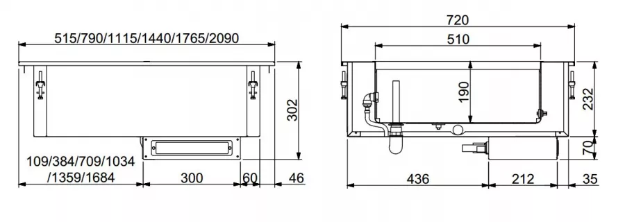 Einbau Bain-Marie 5/1 - Automatische Wasserbefüllung