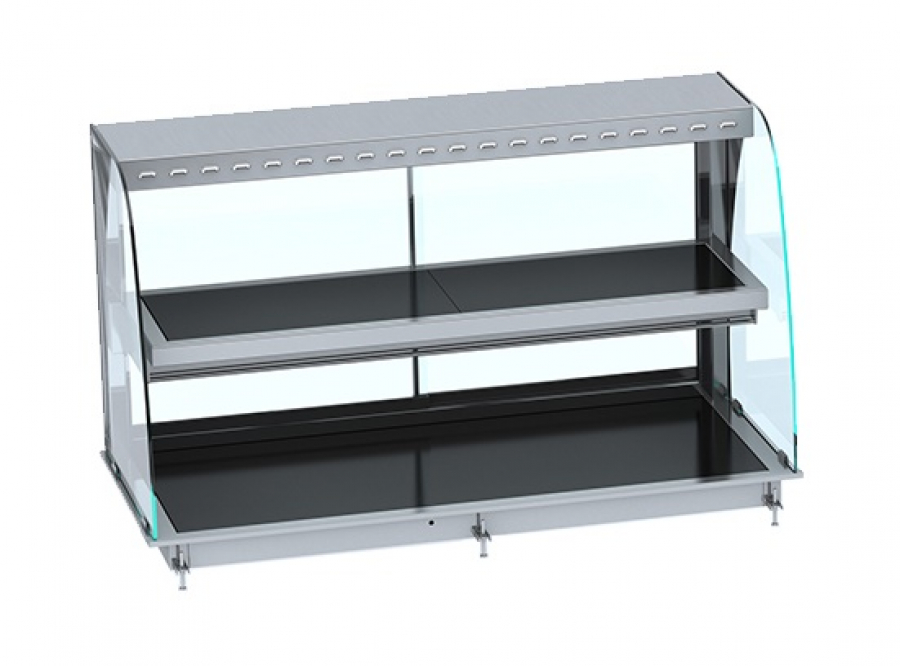 Einbauwärmevitrine Keramik Rund Schwarz 4/1