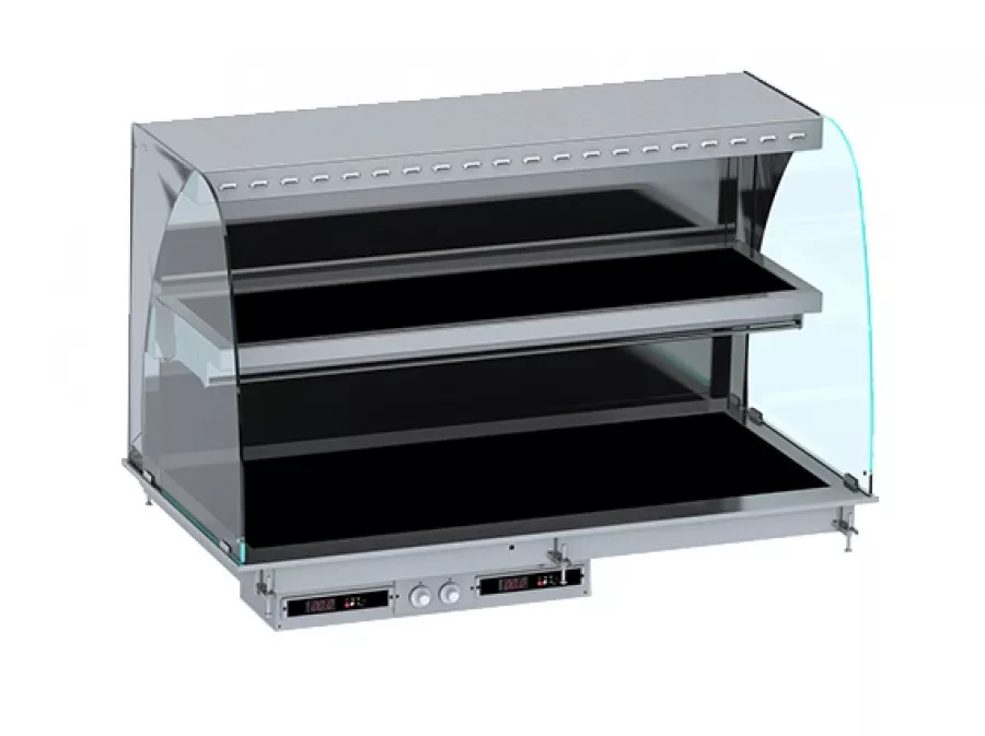 Wärmevitrine Keramik Rund - Schwarz 4/1