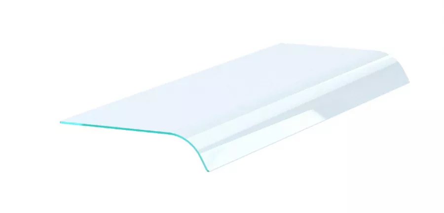 Aufsatzbord Mit Einseitig Abgerundet Glas 2/1