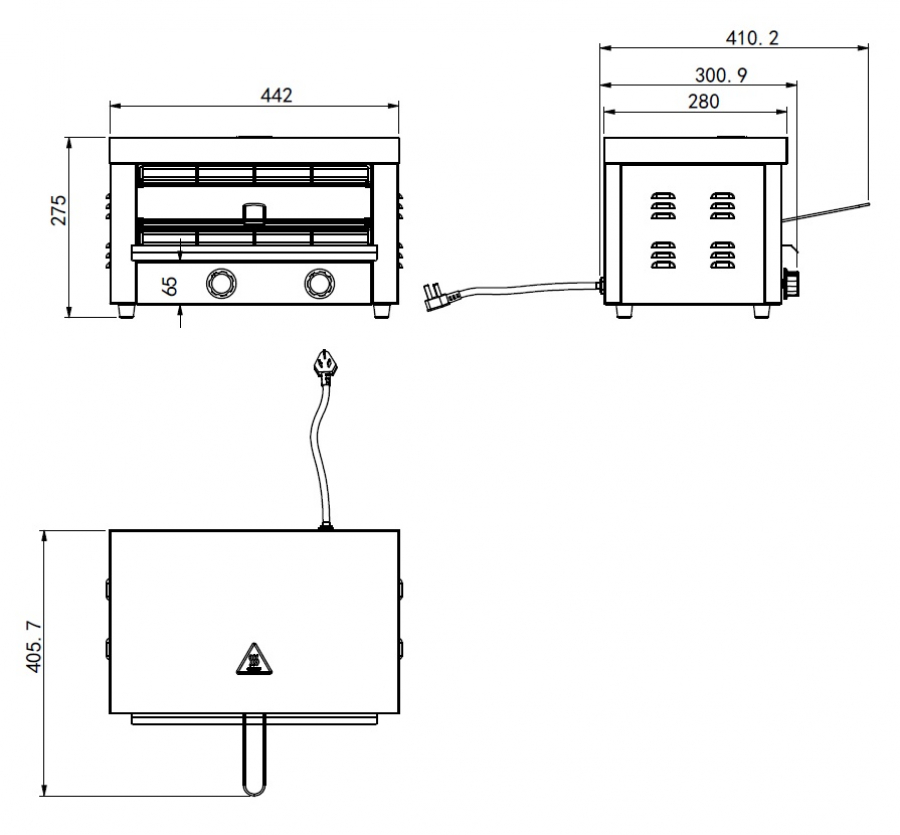 Salamander Toaster – 2 Etagen – 2,1 kW – Tischgerät Salamander Toaster – 2 Etagen – 2,1 kW – Tischgerät