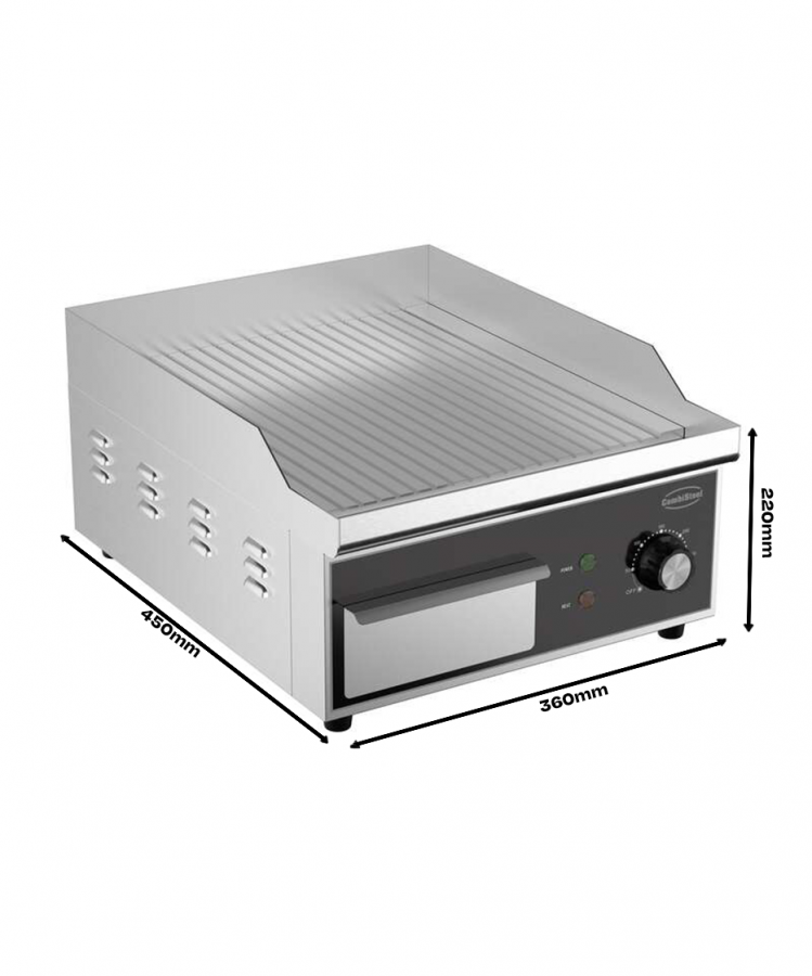 Gerillte Elektro-Grillplatte – Profi-Tischgrill Gerillte Elektro-Grillplatte – Profi-Tischgrill