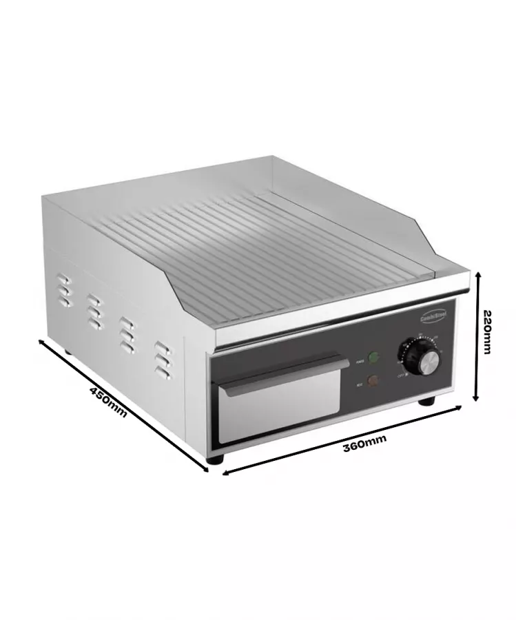 Gerillte Elektro-Grillplatte – Profi-Tischgrill Gerillte Elektro-Grillplatte – Profi-Tischgrill