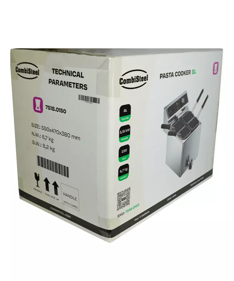 Elektrischer Nudelkocher 8 L – 4 Körbe – Tischgerät