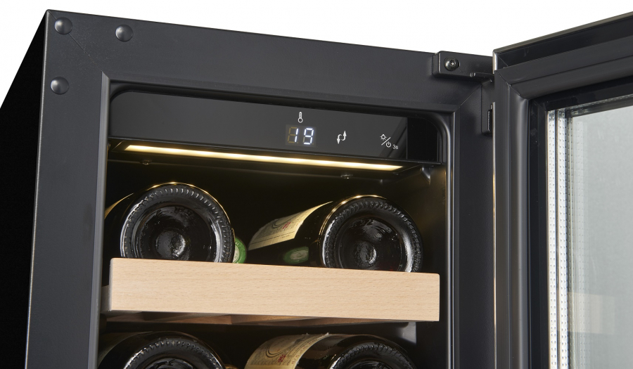 Weinkühlschrank Schwarz LED 50 Liter 295x570x820 mm