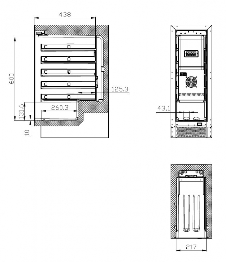 Weinkühlschrank Schwarz LED 50 Liter 295x570x820 mm