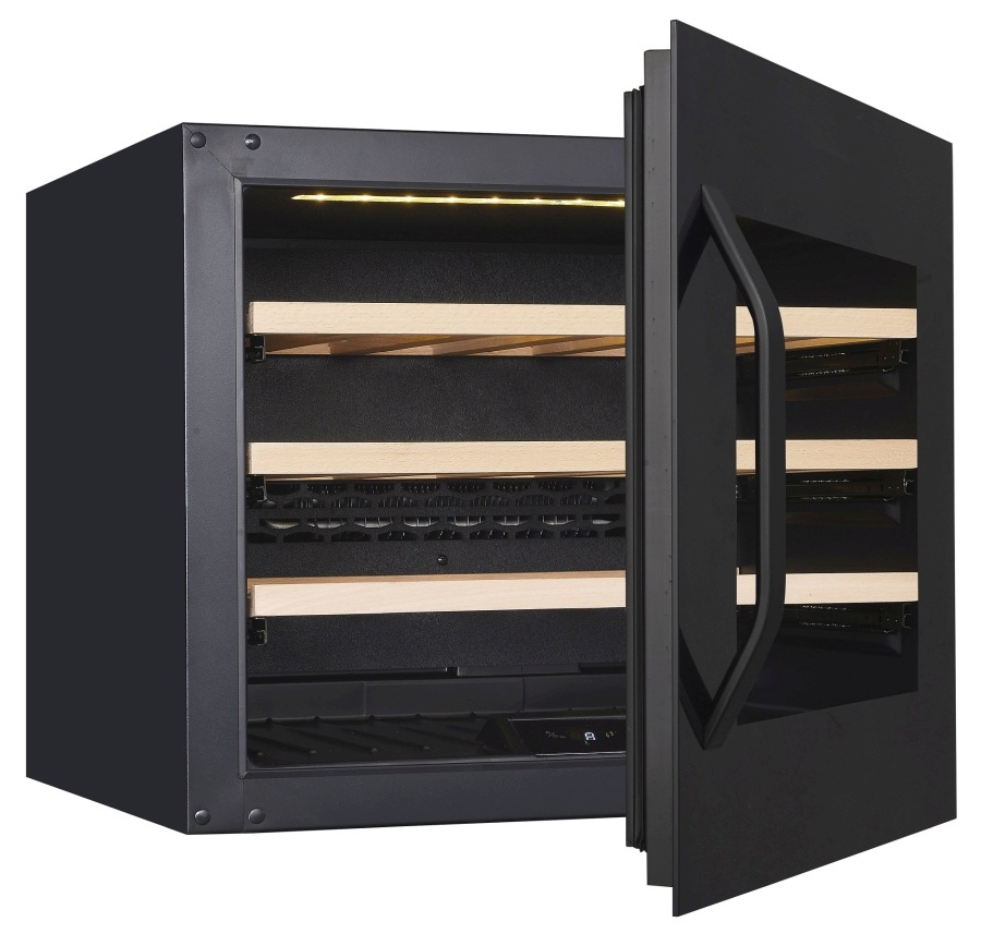 Wijnkoelkast Zwart LED 51 Liter 592x555x455 mm Enkelzone
