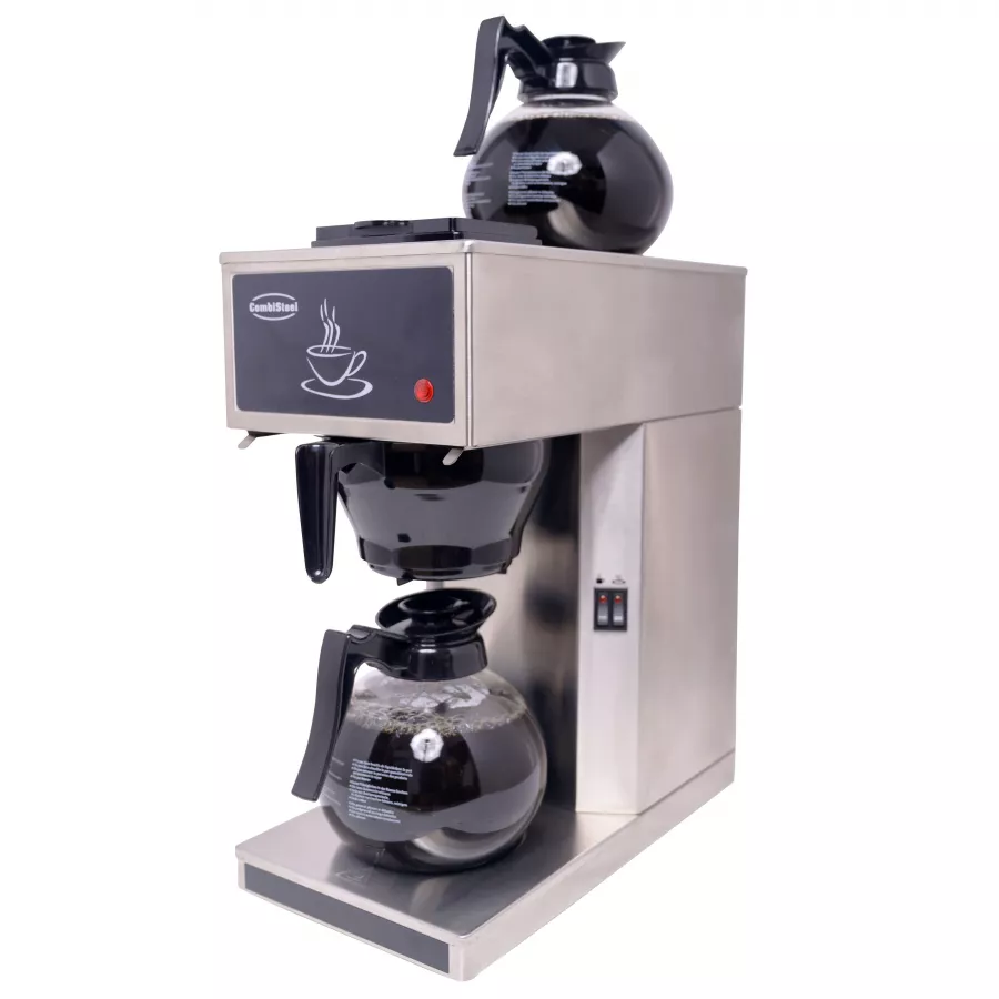 Kaffeemaschine mit 2 Glaskannen 1,8 L – 100 Tassen/Stunde Kaffeemaschine mit 2 Glaskannen 1,8 L – 100 Tassen/Stunde
