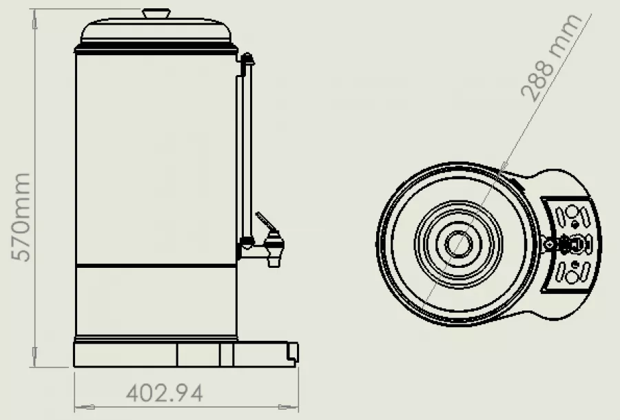 Kaffee-Perkolator 10 Liter doppelwandig – 60 Tassen, Edelstahl Kaffee-Perkolator 10 Liter doppelwandig – 60 Tassen, Edelstahl