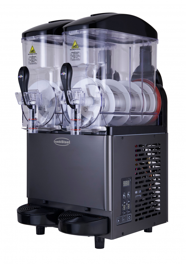 Slush-Maschine 2×12 l – Doppelbehälter – Tischgerät – Schwarz