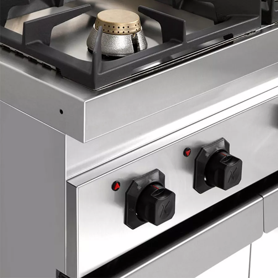 Gasherd Ranges 700 – 28,5 kW, 4 Brenner, Türen