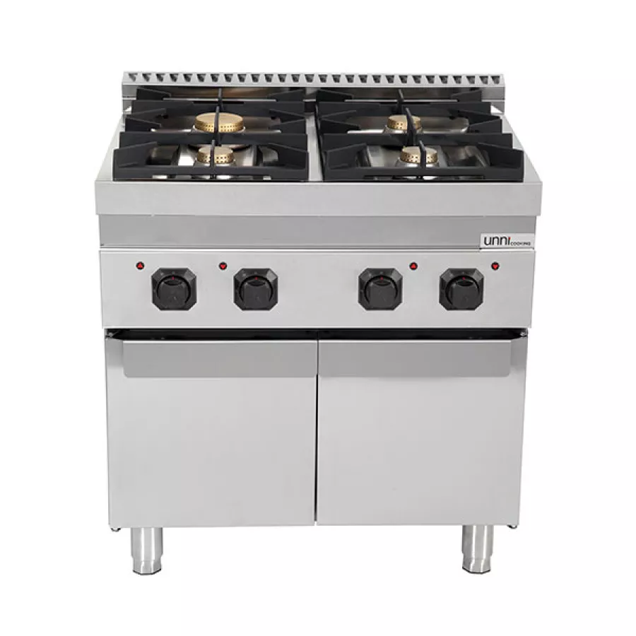 Gasherd Ranges 700 – 28,5 kW, 4 Brenner, Türen