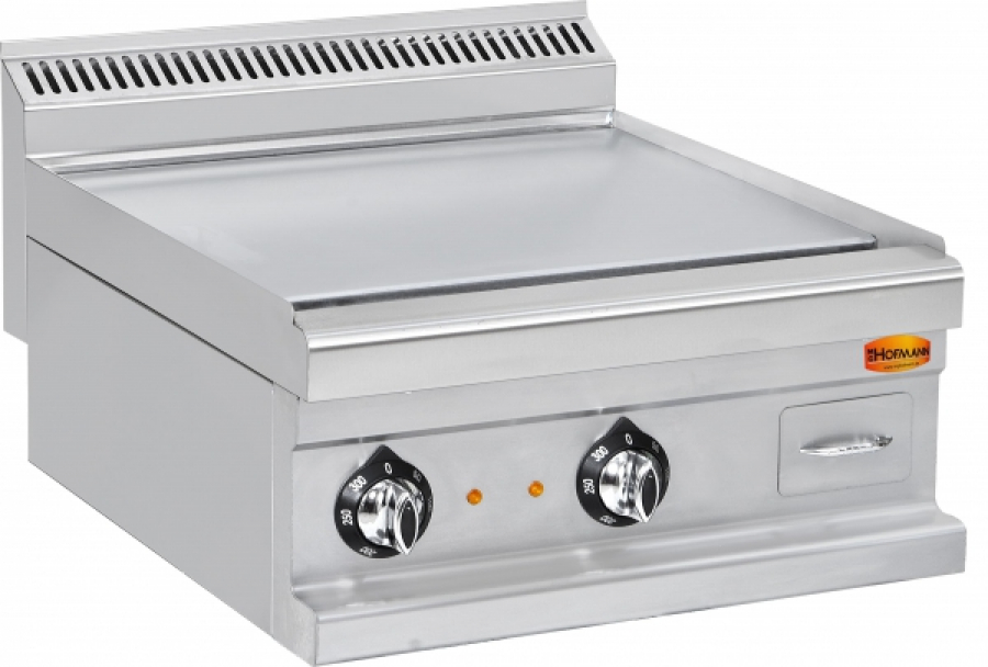 Grillplatte glattes Chrom 73cm inkl. Tropfschale 400V - Hochwertige Grillplatte für professionelle Küche