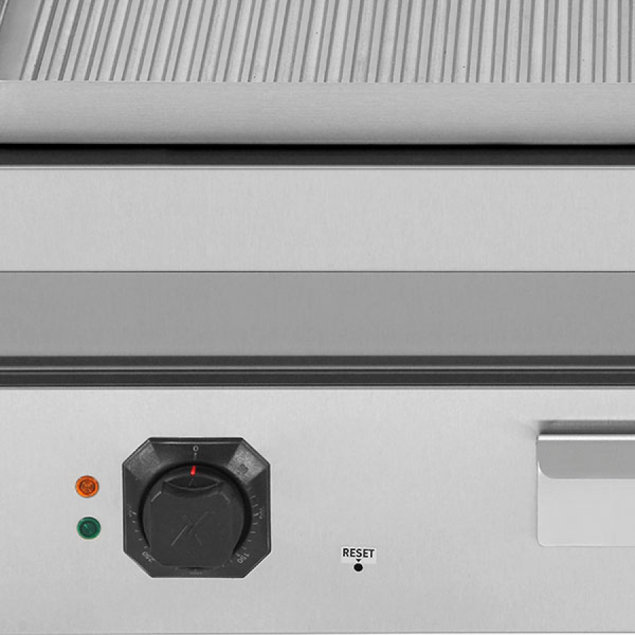 Elektro-Grillplatte E70GP20K+G gerillt Edelstahl 2 Heizzonen 9kW