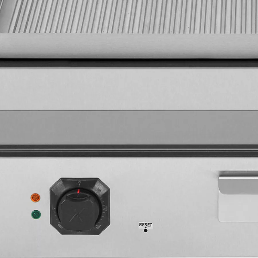 Elektro-Grillplatte gerillt Edelstahl 2 Heizzonen 9kW