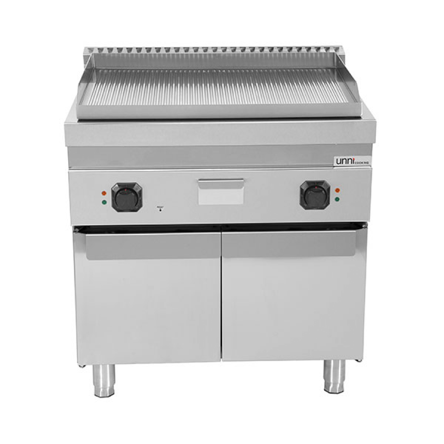 Elektro-Grillplatte E70GP20K+G gerillt Edelstahl 2 Heizzonen 9kW