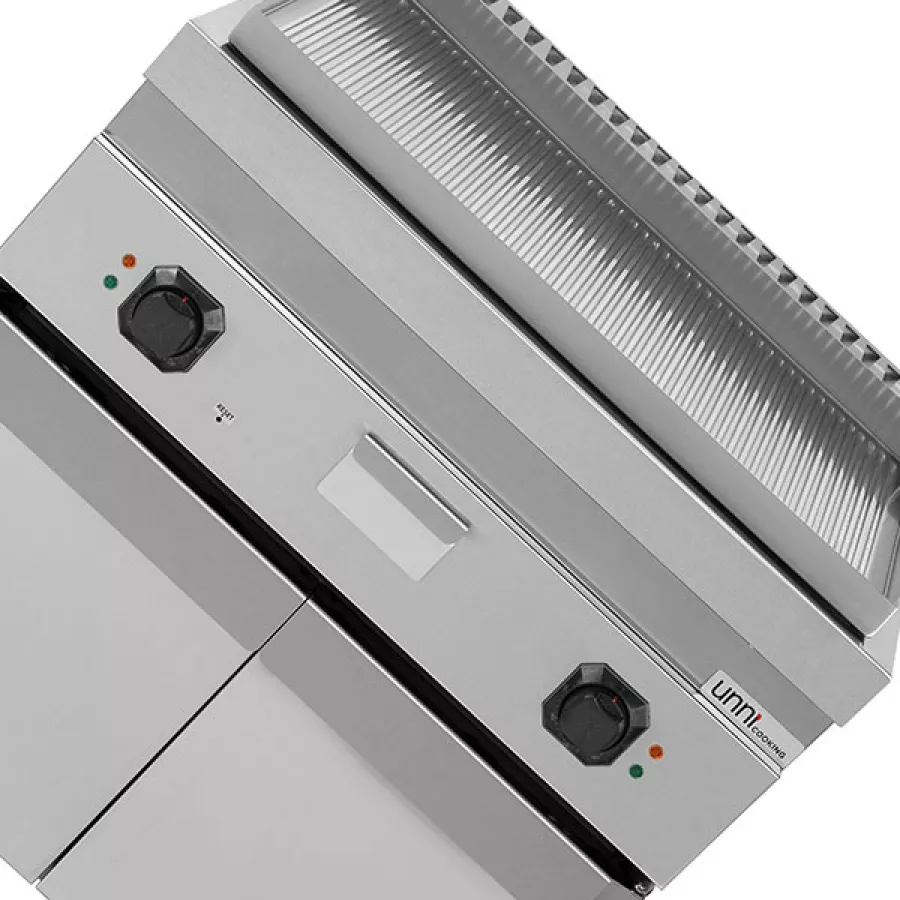 Elektro-Grillplatte gerillt Edelstahl 2 Heizzonen 9kW