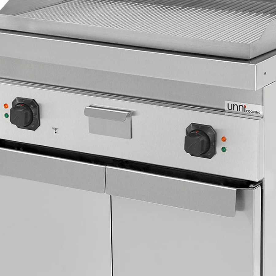 Elektro-Grillplatte E70GP20K+G gerillt Edelstahl 2 Heizzonen 9kW