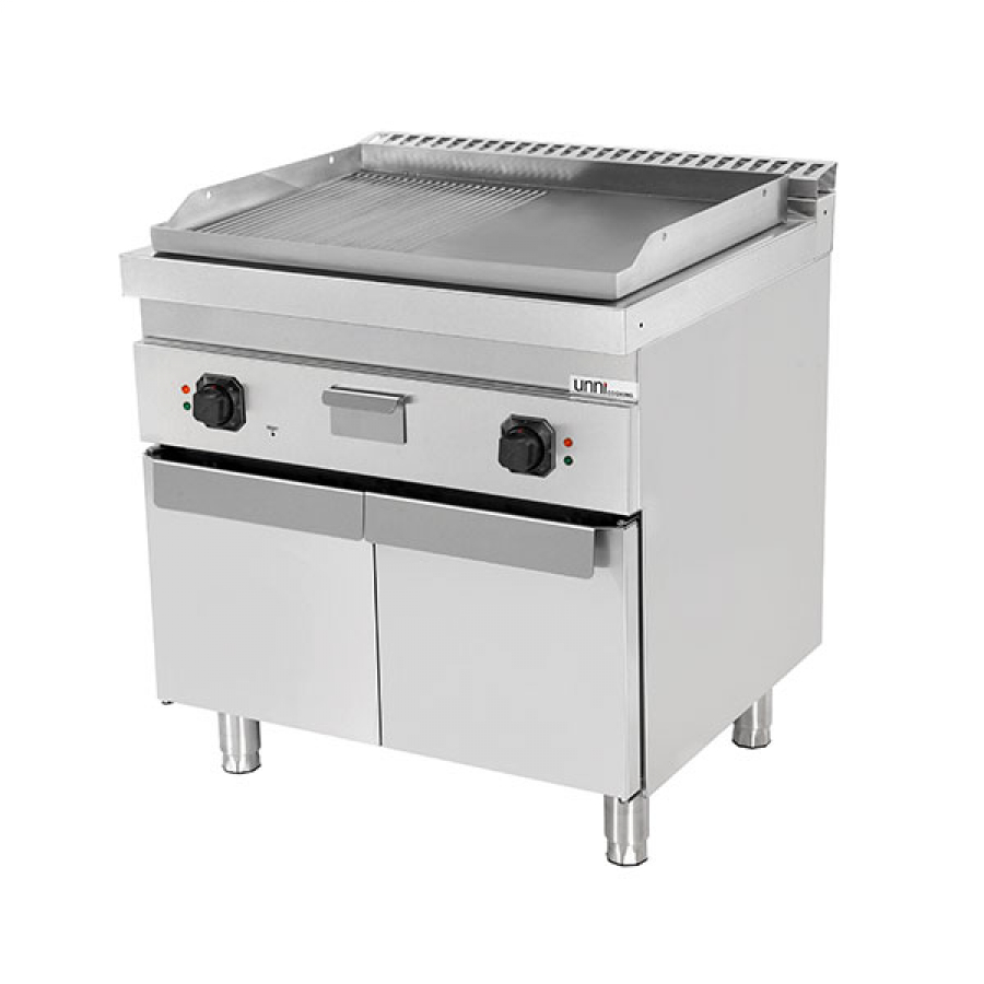 Elektro-Grillplatte E70GP20K+GS 9 kW Edelstahl 1/2 glatt 1/2 gerillt