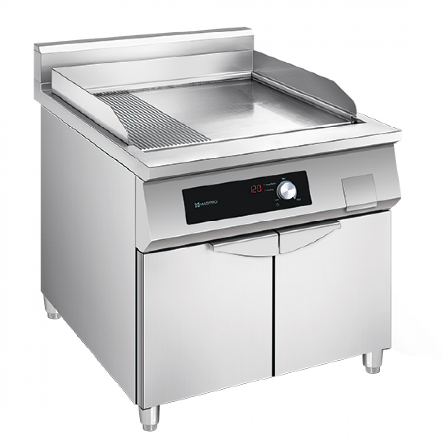 Inductie grillplaat geribbeld en glad - Hoogwaardige grillplaat voor inductiekookplaten - Perfect voor steak en groenten - Gastrohot