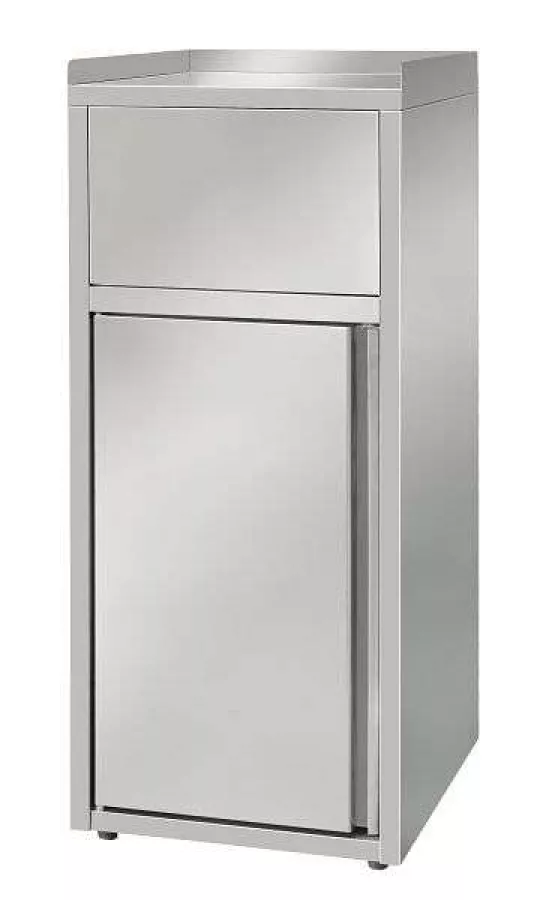 Skyrainbow Müllbox Edelstahl mit 60 L Tonne und Einwurfklappe