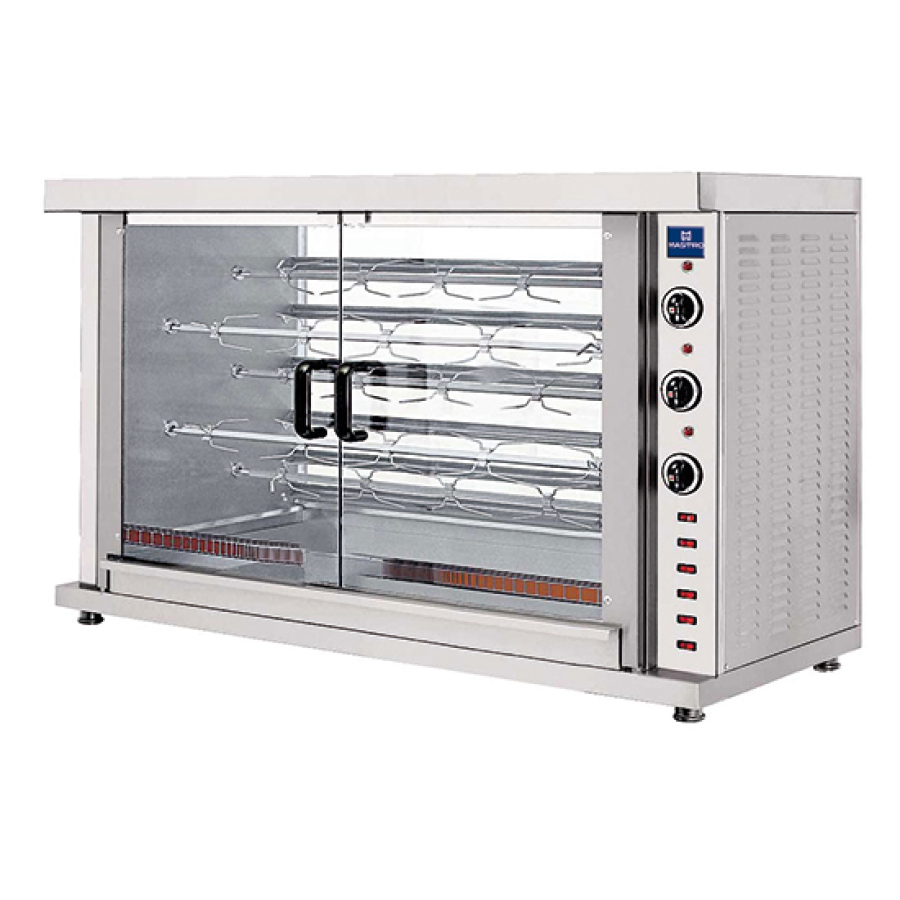 Elektrische kippengrill met 5 spiesen voor 20-25 kippen - Professionele grill voor horeca en thuisgebruik
