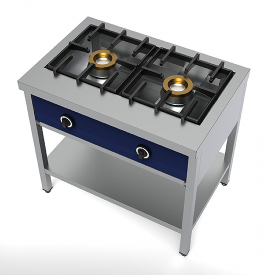 Pannenkoeken gasfornuis met 2 branders van elk 8 kW - Hoogwaardig gasfornuis voor horeca en kamperen