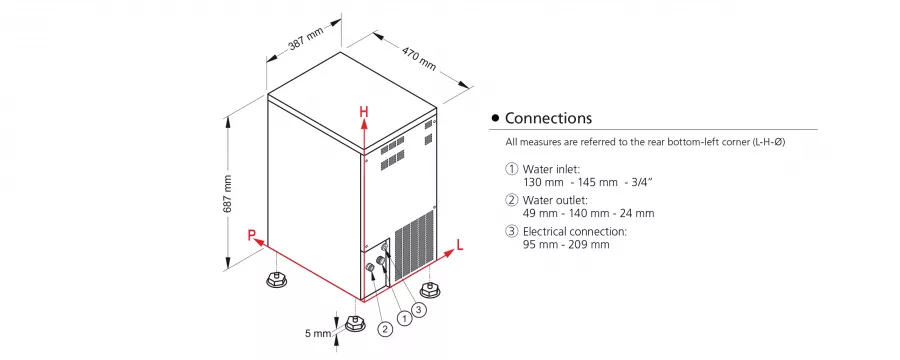 Saro Eiswürfelbereiter | Luftkühlung | 32 kg/24 h | 0,29 kW | Storage 9 kg