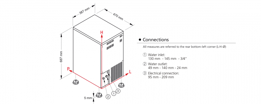 IJsblokjesmachine | Waterkoeling | 32 kg/24 u